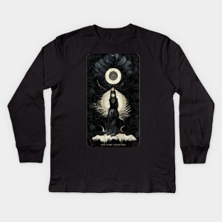 Tarot Wolves: The High Priestess Kids Long Sleeve T-Shirt